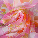 Pink, Yellow Silk Chiffon fabric for dressmaking
