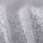 Double scalloped white chantilly lace | new tess bridal fabrics