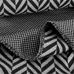 Black and Gray geometric wool blend woven fabric