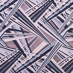 Tessuto Organza Geometrico Coupè ----01 Bianco, Blu per Abbigliamento