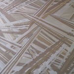 Tessuto Organza Geometrico Coupè ----03 Beige, Bianco per Abbigliamento