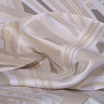 Tissu Organza Geometrico Coupè ----03 Beige, Blanc