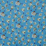Blue Polyester, Silk Apparel Fabric ST000072