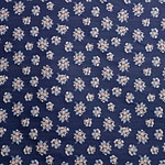 Blue Silk Blend Bouquet Cloqué Floral Fabric