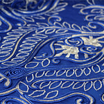 Tissu Brodé Ricamato 000500 Bleu en Polyester