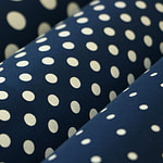 Blue polka dot silk fabrics | new tess