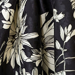 Black and white viscose floral jacquard fabric for dressmaking | new tess