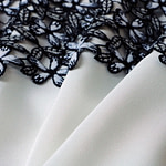 Tissu Macrame' 000801 Blanc, Noir en Polyester