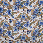 Blue, White Silk, Viscose fabric for dressmaking