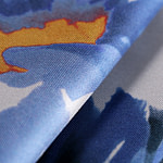Blue, White Silk fabric for dressmaking