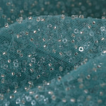 Tissu Paillettes Bleu en Polyester pour vêtements