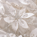 Silver, White Polyester fabric for dressmaking