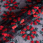 Tessuto Nero, Rosso, Verde in Poliestere per Abbigliamento UN001195