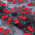 Tessuto Nero, Rosso, Verde in Poliestere per Abbigliamento UN001195
