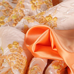 Tessuto Jacquard 002 Arancione, Giallo per Abbigliamento