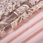 Powder pink embroidery and faille fabric | new tess