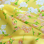 Pink, Yellow Silk Crêpe Satin fabric for dressmaking