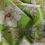 Floral cotton canvas fabric printed on green background | new tess