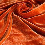 Rust orange silk and viscose velvet for dressmaking - new tess