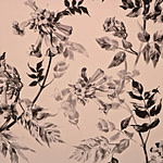 Gray, Pink Silk Flower Fabric - Crepe Se Fiori K00801