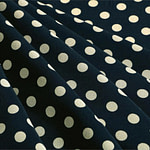 Tessuto Crepe Se Omnibus Pois 201102 Bianco, Blu in Seta