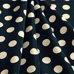Tessuto Crepe Se Ominibus Maxi Pois 201102 Bianco, Blu in Seta