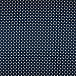 Tissu satin envers de soie avec pois blancs sur fond bleu
