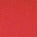 Tissu satin envers de soie avec pois blancs sur fond rouge