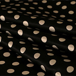 Tissu satin de soie avec motif à pois sur fond noir - new tess