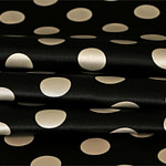 Tissu Raso Se Ominibus Pois 201901 Blanc, Noir en Soie