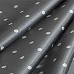 Tissu satin de soie avec motif à petits pois sur fond gris - new tess