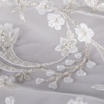 Embroidered tulle with flowers and beads | new tes bridal fabrics