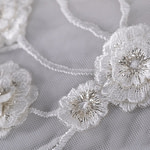 White embroidered tulle with ramage pattern | new tess bridal fabrics