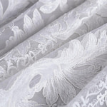 Pizzo rebrodè bianco con ricamo in all over | new tess