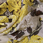 Yellow Flowers Woven Fabric - Jacquard Coupe' 002