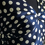 Tissu Raso Se Ominibus Pois 201102 Blanc, Bleu en Soie