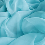 Wave blue chiffon fabric in pure silk | new tess