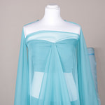 Wave blue chiffon fabric in pure silk | new tess