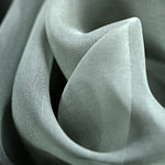 Army green chiffon fabric in pure silk | new tess