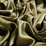 Tessuto Crepe Satin Oliva per Abbigliamento
