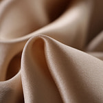 Almond beige crêpe back satin fabric in pure silk | new tess