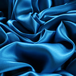 Tissu Couture Crêpe Satin Bleu portofino en Soie