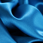 Tissu Couture Crêpe Satin Bleu portofino en Soie