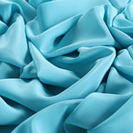Tissu Couture Crêpe de Chine Bleu vague en Soie