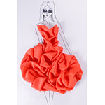 Tissu Couture Crêpe de Chine Orange corail en Soie