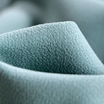 Opal blue double-faced wool crepe fabric | new tess