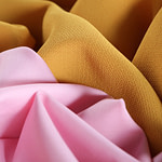 Saffron Yellow Polyester Crêpe Microfiber Apparel Fabric