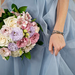 Tissu Couture Organza Bleu rosée en Soie