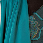 Peacock blue polyester microfibre fabric 079 | new tess