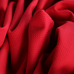 Fire red stretch cotton piqué fabric | new tess